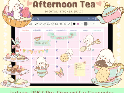 Afternoon Tea Theme Digital Stickers