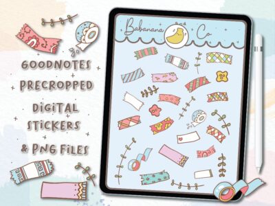 Cute Washi Tape Digital Stickers