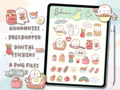 Cute Morning Breakfast Digital Stickers