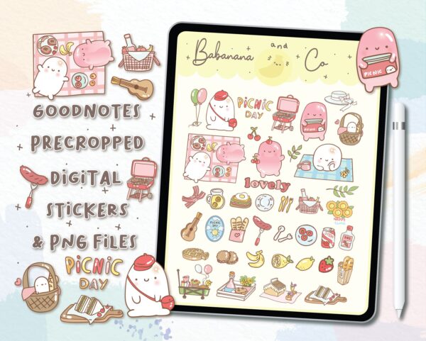 Cute Picnic Day Digital Stickers