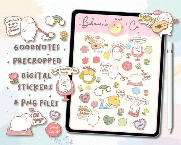 Cute Take A Break digital stickers