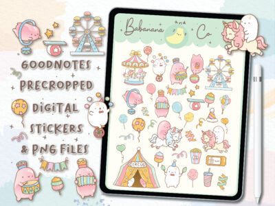 Cute Circus digital stickers