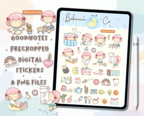 Cute Daily Life digital stickers