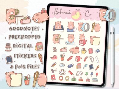 Stationery digital stickers