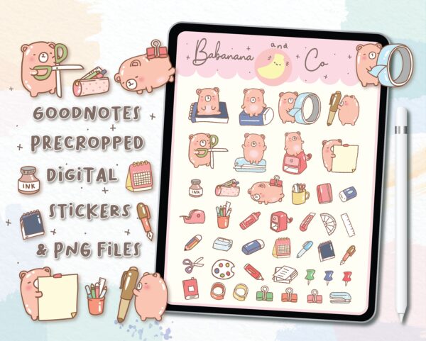 Stationery digital stickers