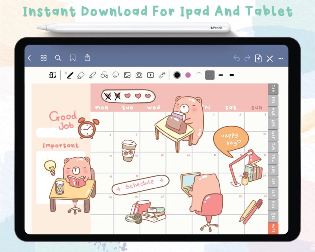 Back To School digital stickers , Goodnotes Stickers , Cute Hand Draw ...