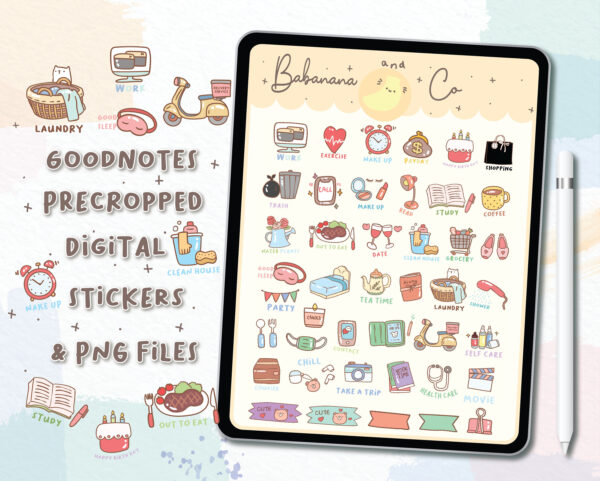 Daily Life Icons digital stickers