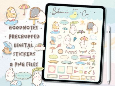 Cute Rainy Day Digital Stickers