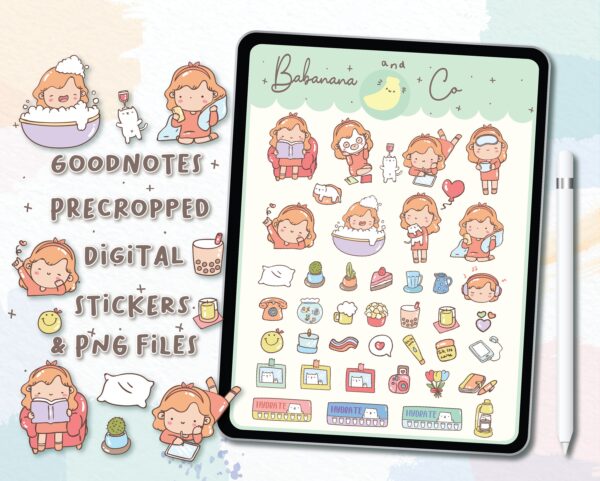 Cute Chill Day digital stickers