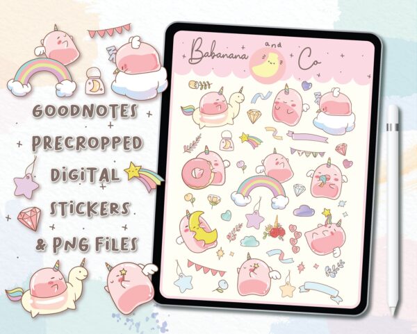 Cute Unicorn digital stickers