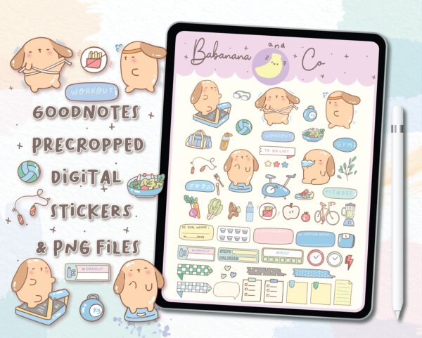 Cute Diet Fitness digital stickers