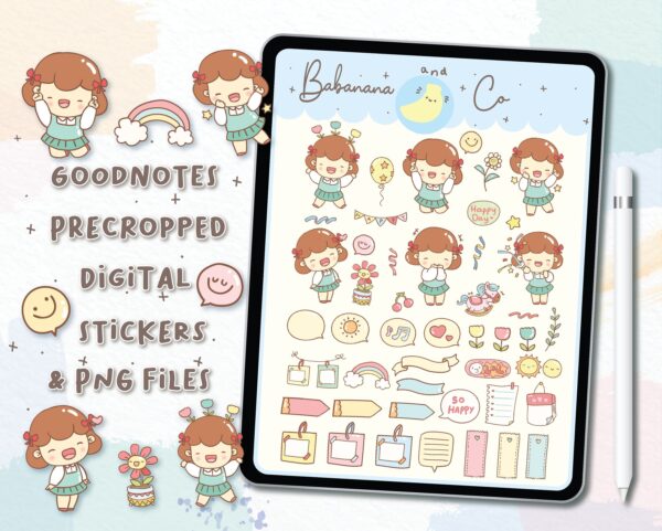 Cute Happy Day digital stickers