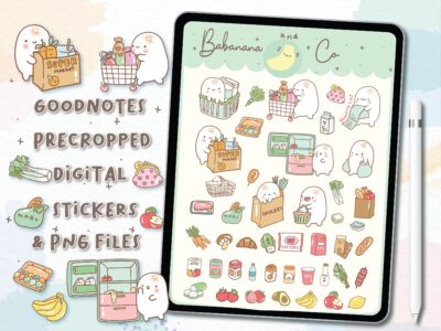 Groceries Shopping digital stickers