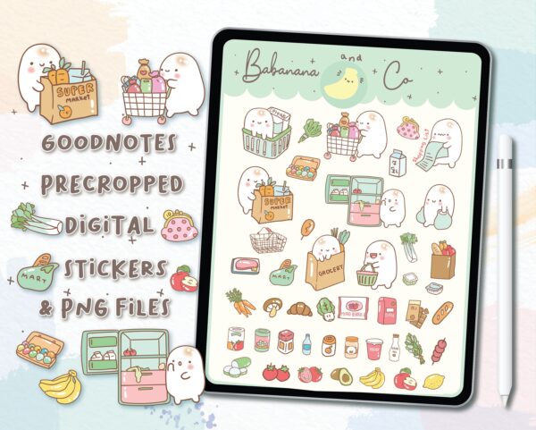 Groceries Shopping digital stickers