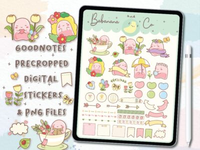 Cute Spring Flower Digital Stickers