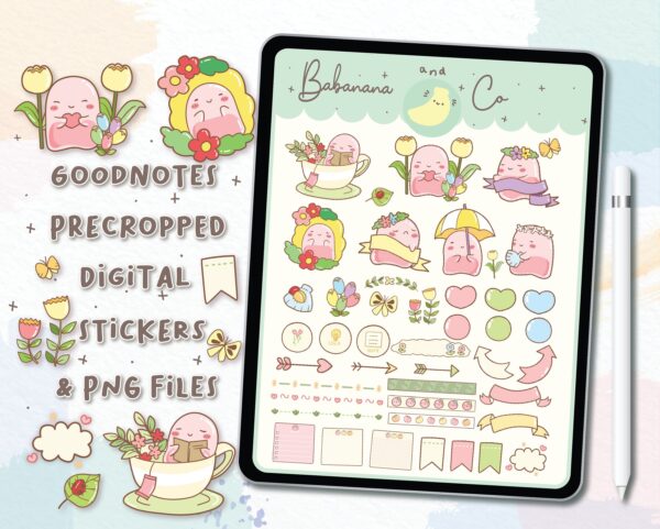 Cute Spring Flower Digital Stickers