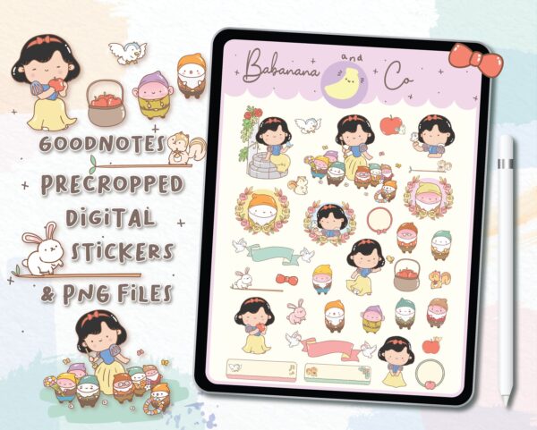 Princess digital stickers