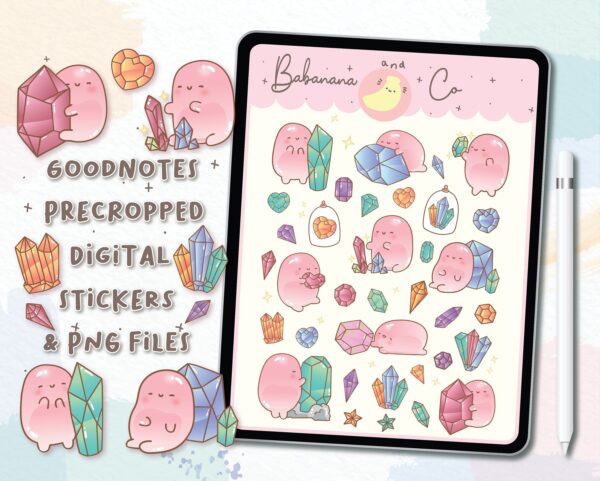 Crystals digital stickers