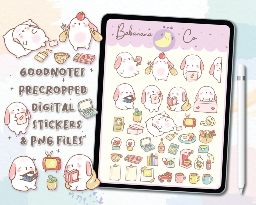 Daily Life Digital Stickers , Goodnotes Stickers , Cute Hand Draw ...