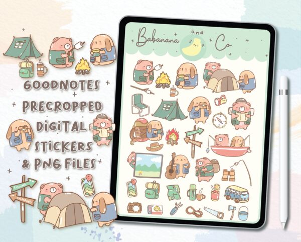 Camping Digital Stickers