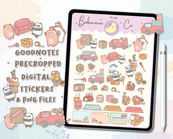 Moving digital stickers