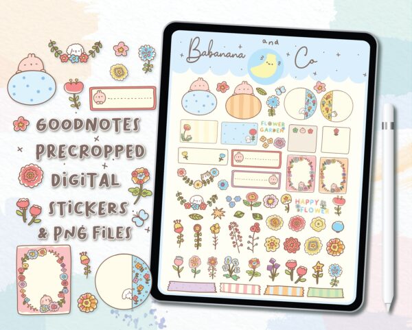 Cute Flower Digital Stickers