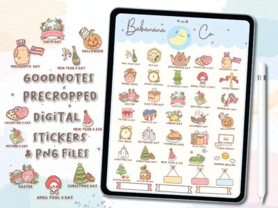 Holiday Set Digital Stickers