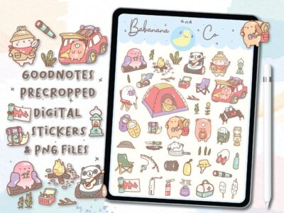 Cute Camping Digital Stickers