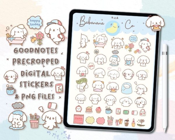 Cute puppy digital stickers