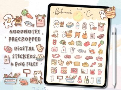 Groceries Icons digital stickers