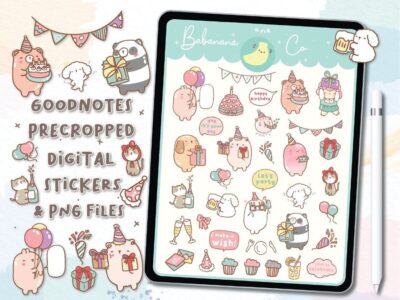 Cute Party Digital Stickers