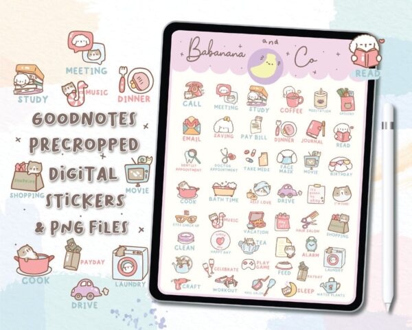 Cute Daily Icons digital stickers