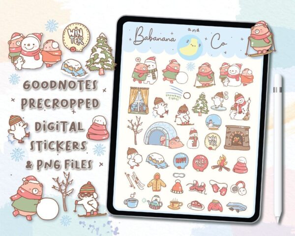 White Winter Digital Stickers