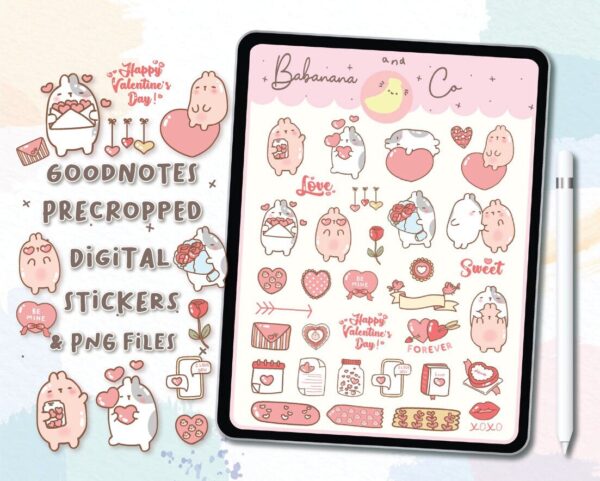 Valentine digital stickers