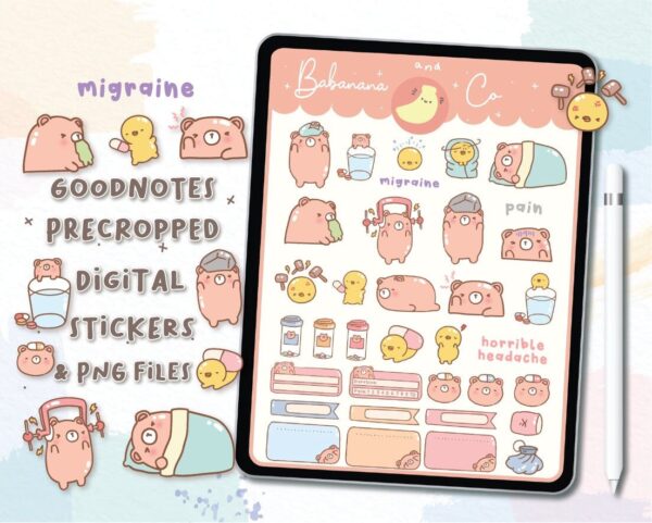 Migraine digital stickers