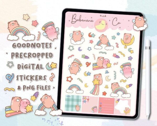 Cute Rainbow digital stickers