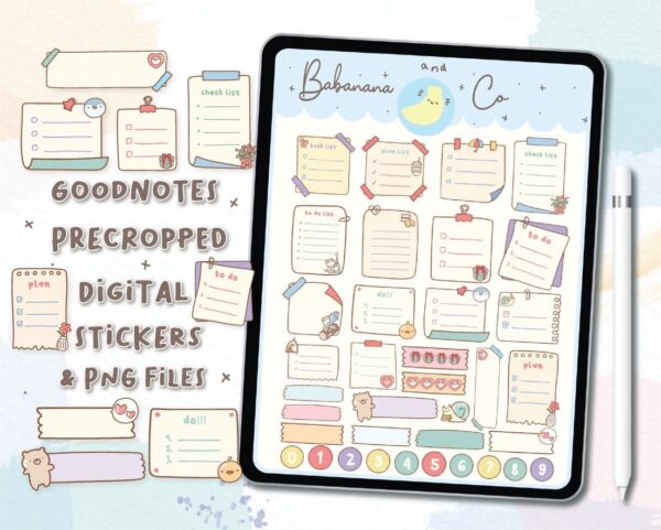 Cute Notepad Digital Stickers