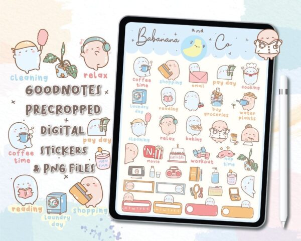 Cute Daily Life digital stickers