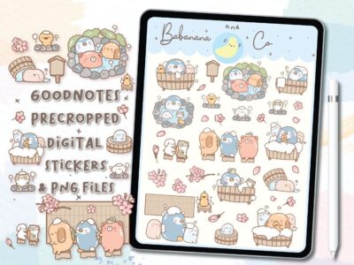 Hot Spring Bath digital stickers