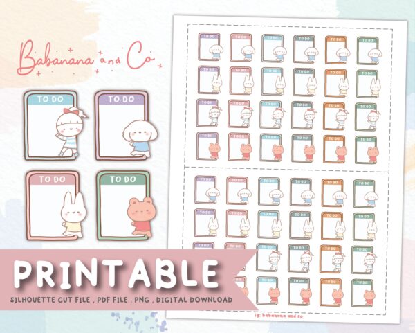 Cute To Do Note Printable Planner Stickers