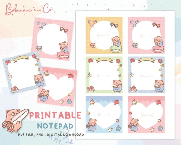 Tea Time Memo Notes Printable