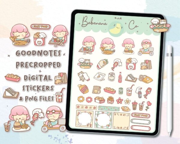 Fast Food digital stickers