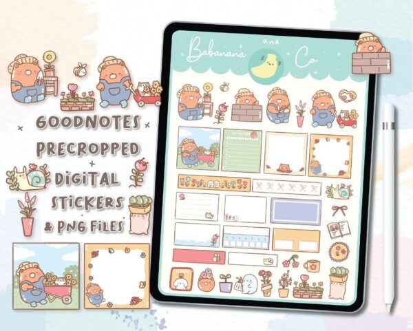 Garden digital stickers