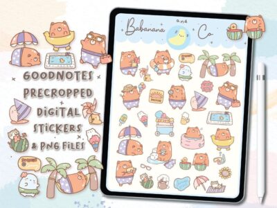 Summer Time digital stickers