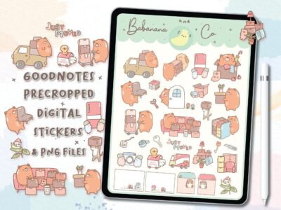 Moving digital stickers