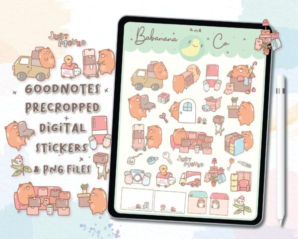 Moving digital stickers