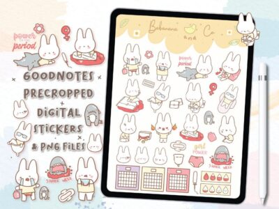 Menstruation digital stickers