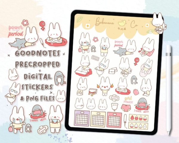 Menstruation digital stickers