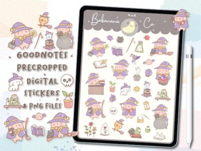 Witches digital stickers