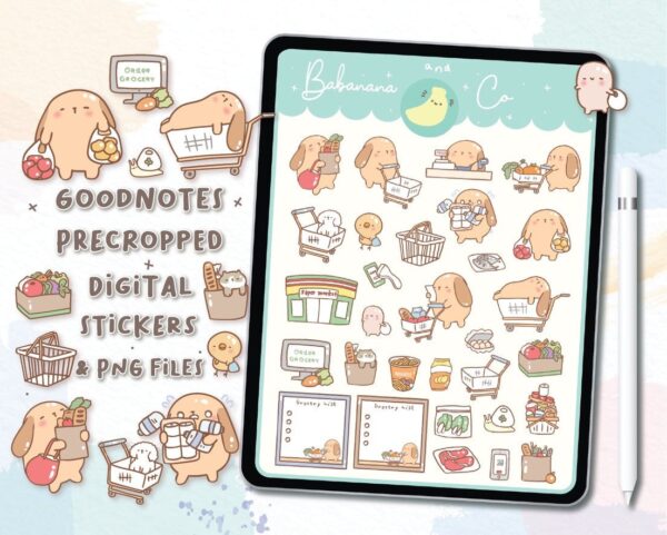 Grocery Day digital stickers